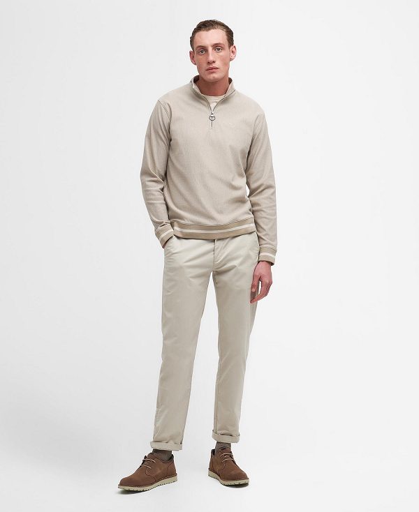 Barbour Houndwood Half-zip Sweatshirt White | BABO88469