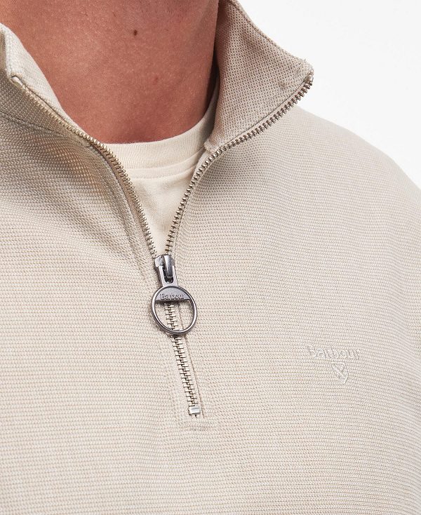 Barbour Houndwood Half-zip Sweatshirt White | BABO88469