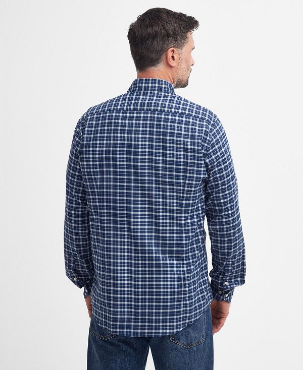 Barbour Howard Tailored Long-sleeved Shirt Classic Navy | BABO87721