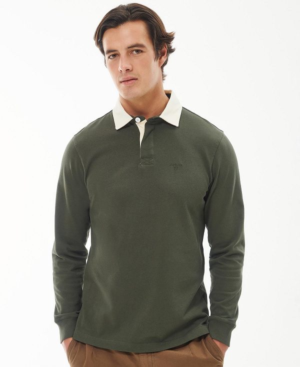 Barbour Howtown Rugby Shirt Green | BABO88236