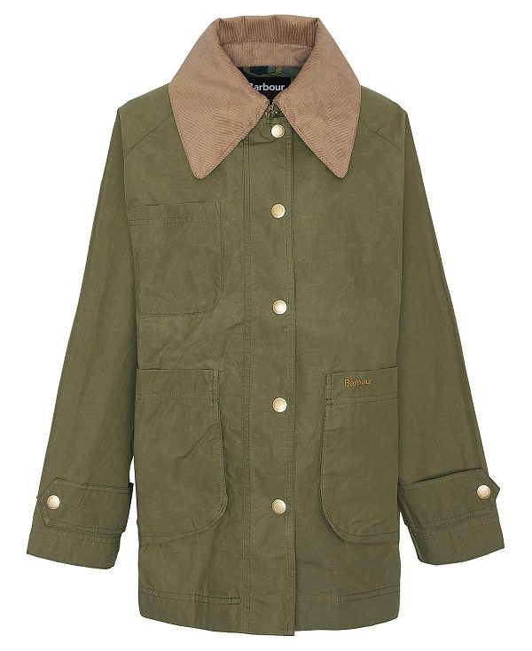 Barbour Hutton Oversized Showerproof Jacket Olive | BABO89401