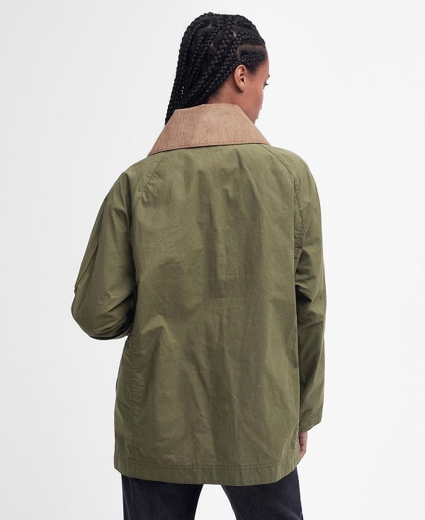 Barbour Hutton Oversized Showerproof Jacket Olive | BABO89401