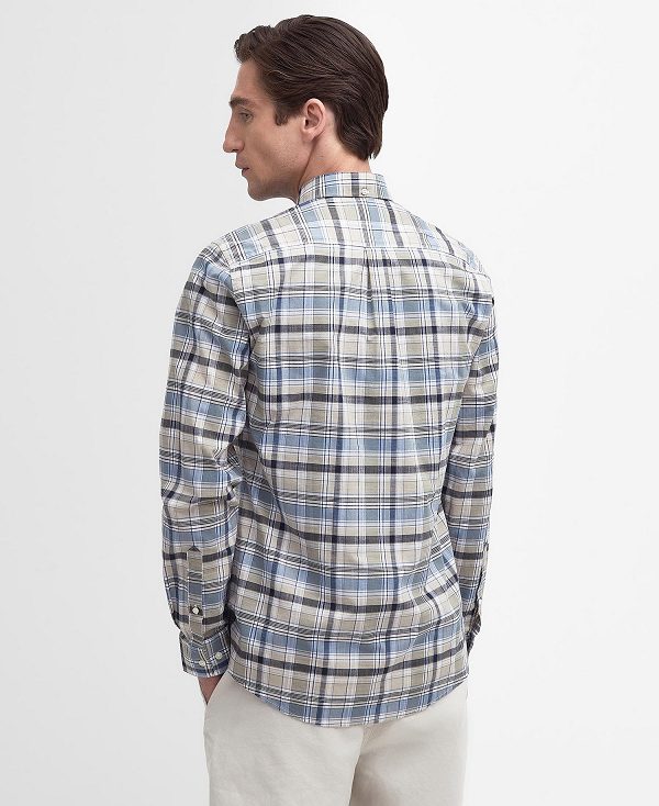 Barbour Hutton Tailored Long-sleeved Shirt Stone | BABO87711