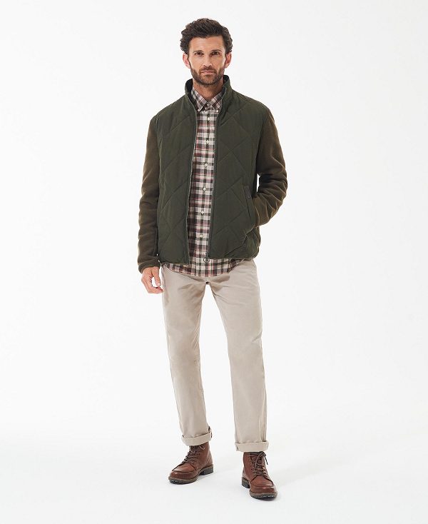 Barbour Hybrid Fleece Jacket Green | BABO88719