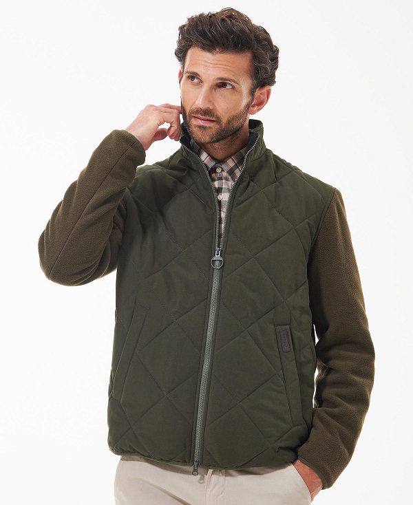 Barbour Hybrid Fleece Jacket Green | BABO88719