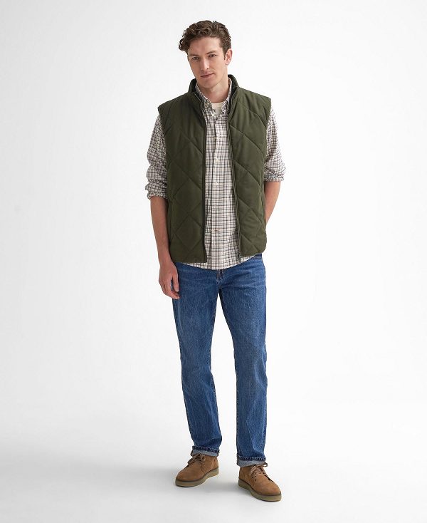 Barbour Hybrid Quilted Gilet Olive | BABO87567