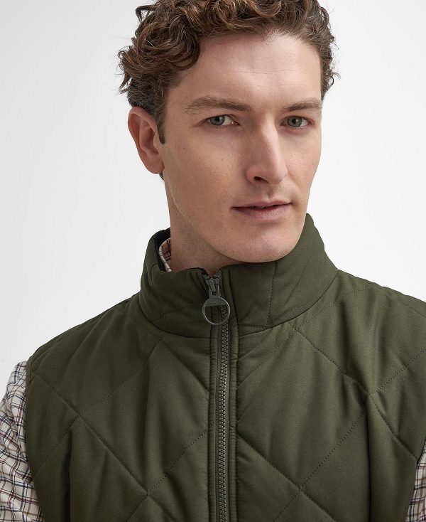 Barbour Hybrid Quilted Gilet Olive | BABO87567