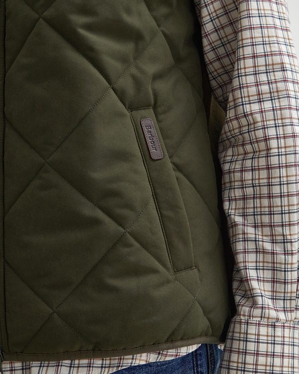 Barbour Hybrid Quilted Gilet Olive | BABO87567