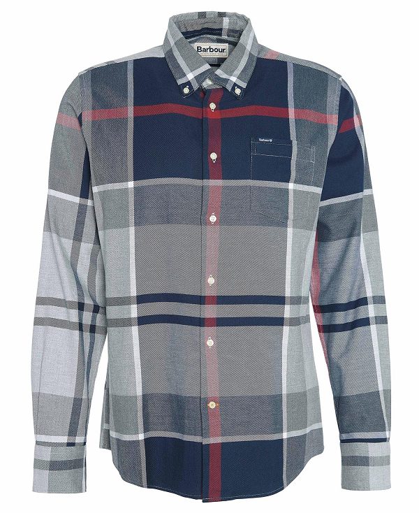 Barbour Iceloch Tailored Long-sleeved Shirt Blue | BABO87859