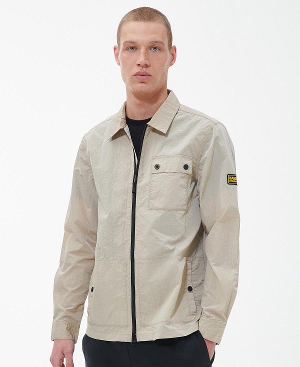 Barbour Inlet Regular Fit Overshirt Light Stone | BABO87646