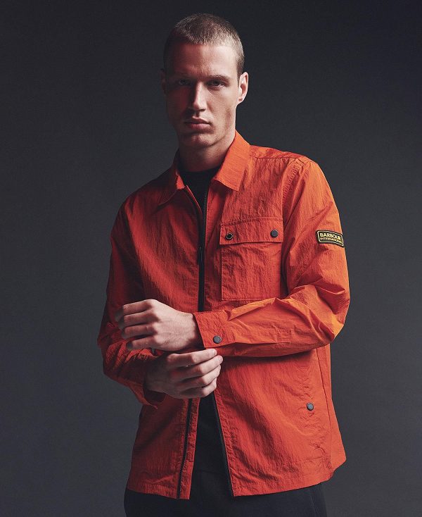 Barbour Inlet Regular Fit Overshirt Spicy Orange | BABO87640