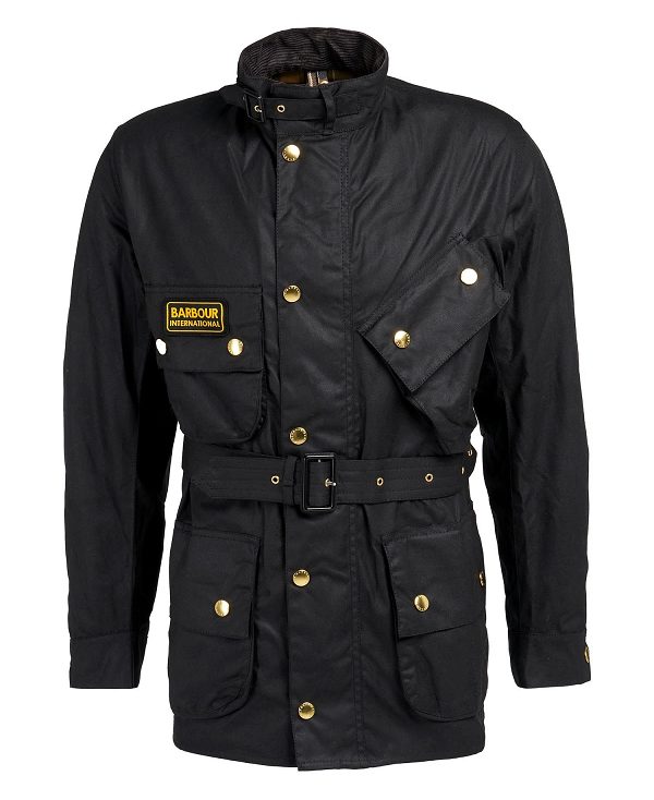 Barbour International Original Waxed Jacket Black | BABO87186