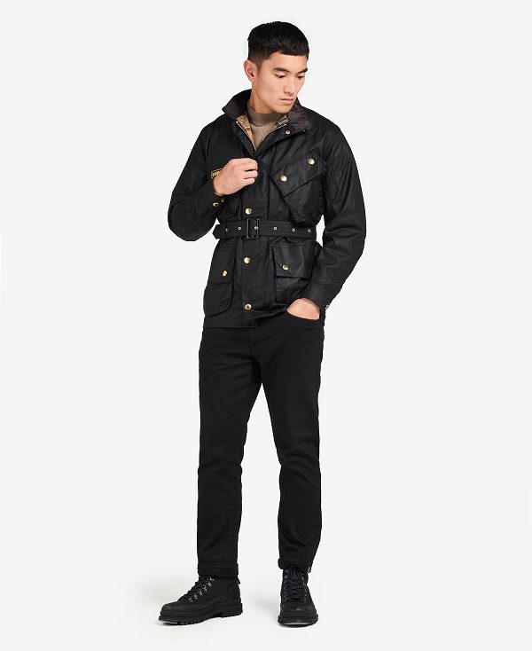 Barbour International Original Waxed Jacket Black | BABO87186