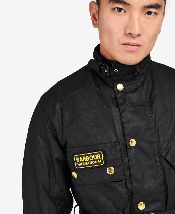 Barbour International Original Waxed Jacket Black | BABO87186