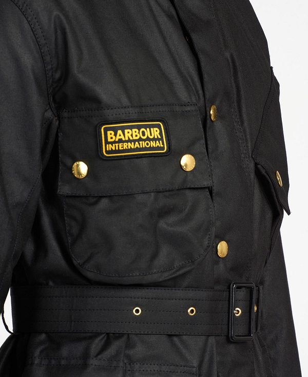 Barbour International Original Waxed Jacket Black | BABO87186