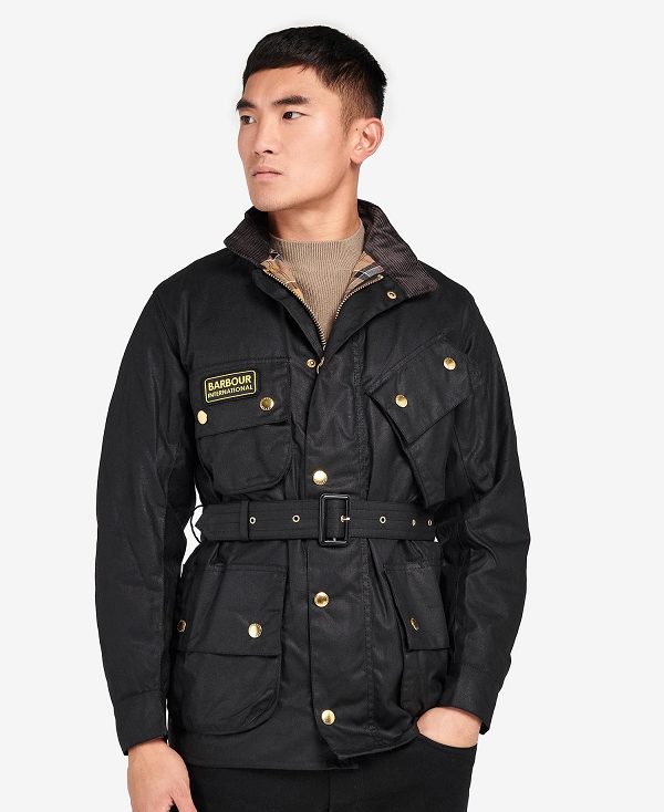 Barbour International Original Waxed Jacket Black | BABO87186