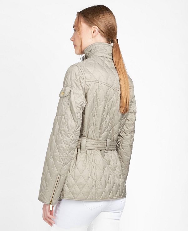 Barbour International Quilted Jacket Taupe/Pearl | BABO89256