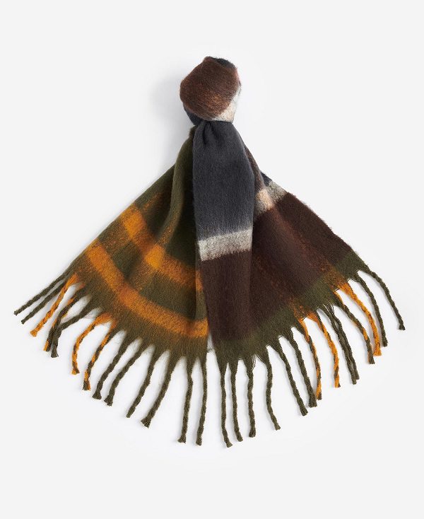 Barbour Isla Tartan Boucle Scarf Soft Mint | BABO90111