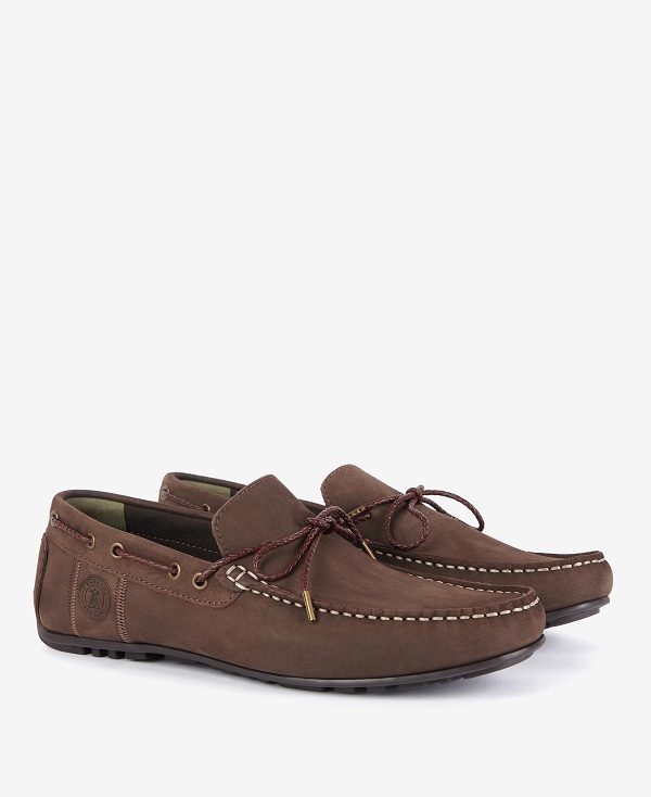 Barbour Jenson Driving Shoes Dark Brown | BABO88894