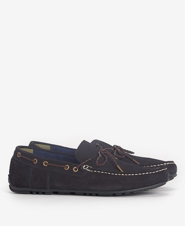 Barbour Jenson Driving Shoes Navy Suede | BABO88899