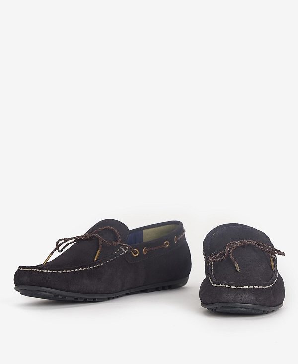 Barbour Jenson Driving Shoes Navy Suede | BABO88899