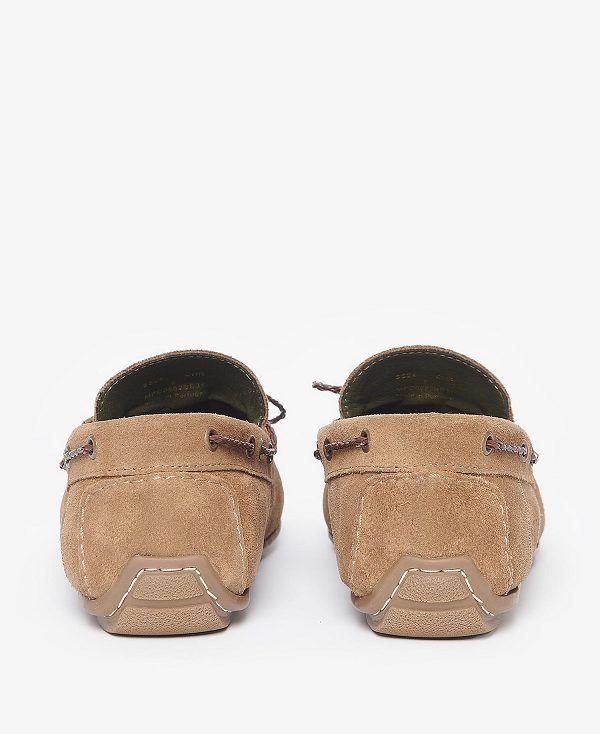 Barbour Jenson Driving Shoes Taupe Suede | BABO88901