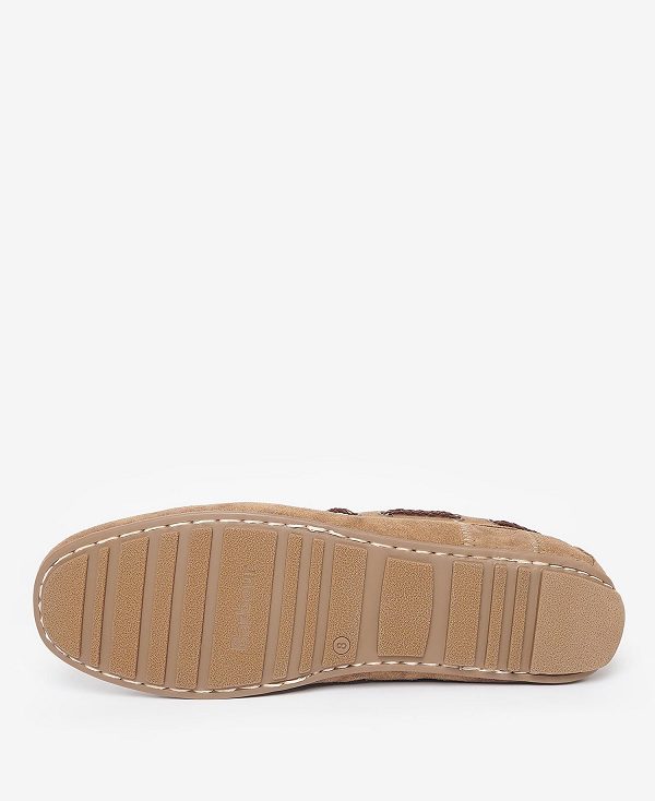 Barbour Jenson Driving Shoes Taupe Suede | BABO88901