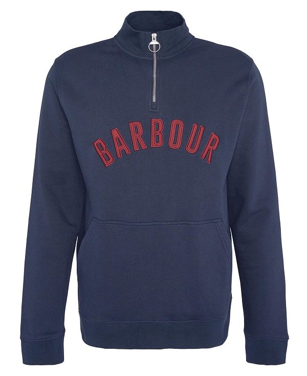 Barbour John Half-zip Sweatshirt Classic Navy | BABO88441