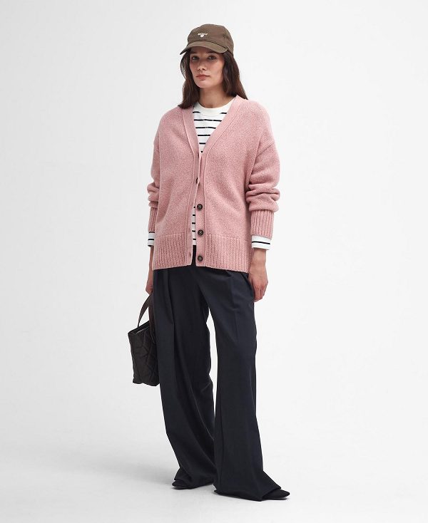 Barbour Joni Cardigan Mahogany Rose | BABO89755