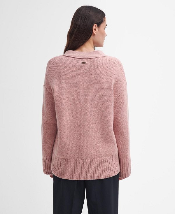 Barbour Joni Cardigan Mahogany Rose | BABO89755