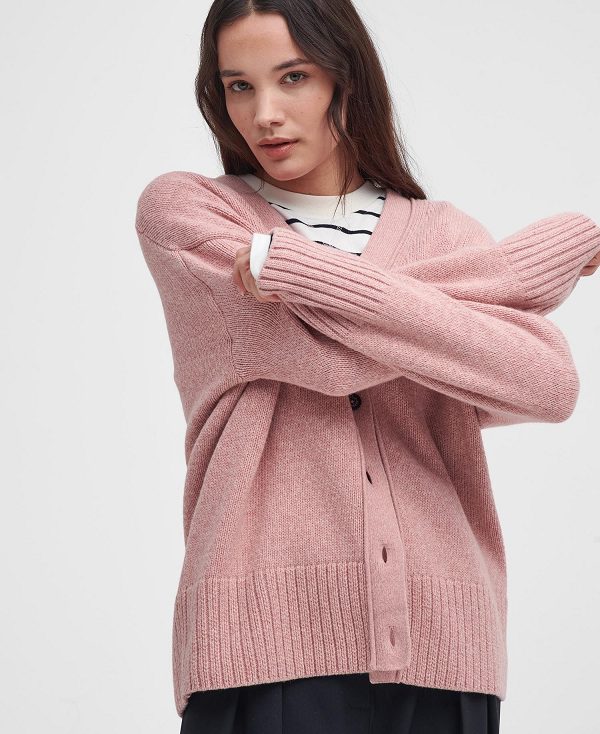 Barbour Joni Cardigan Mahogany Rose | BABO89755