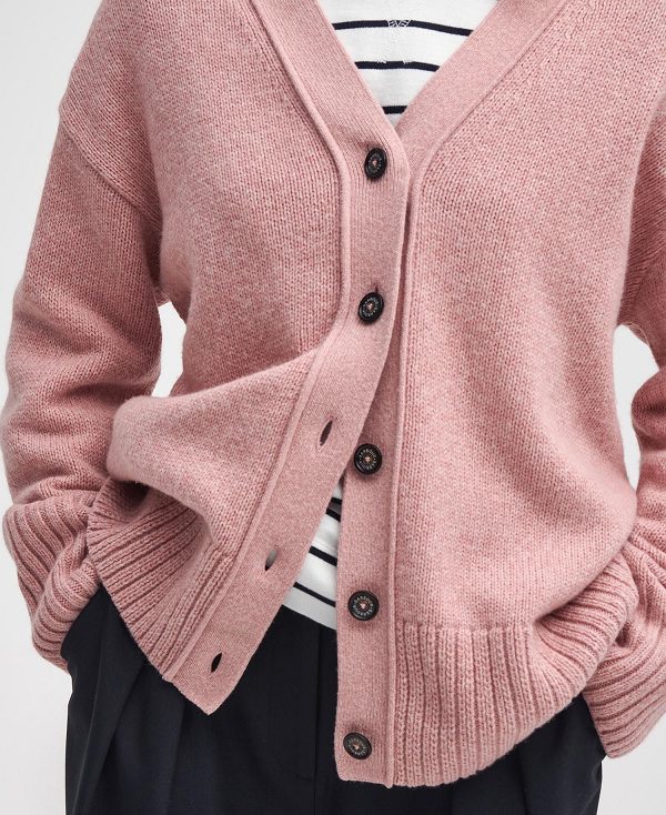 Barbour Joni Cardigan Mahogany Rose | BABO89755