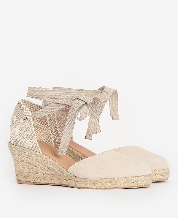 Barbour Juana Espadrille Wedges Beige | BABO89899