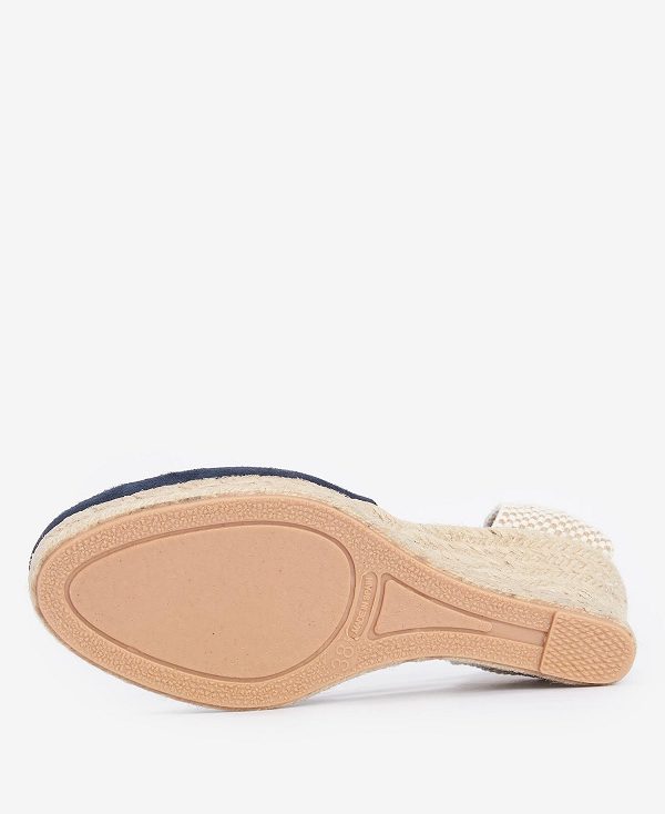 Barbour Juana Espadrille Wedges Dark Navy | BABO89894