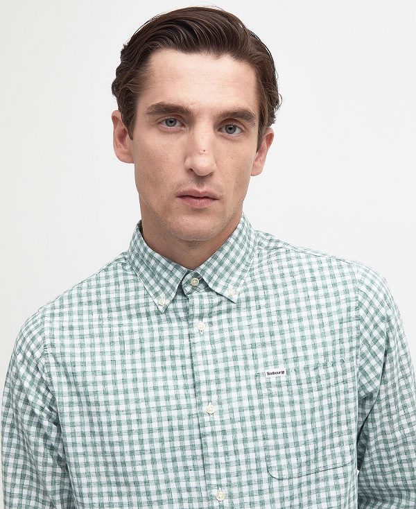 Barbour Kanehill Tailored Shirt Agave Green | BABO87689