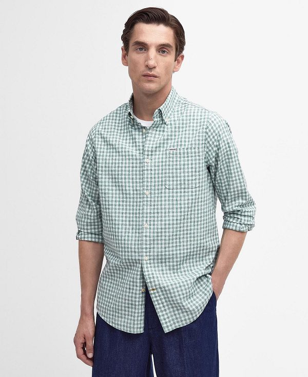 Barbour Kanehill Tailored Shirt Agave Green | BABO87689