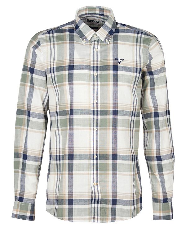 Barbour Kidd Tailored Short-sleeved Shirt Olive | BABO87610