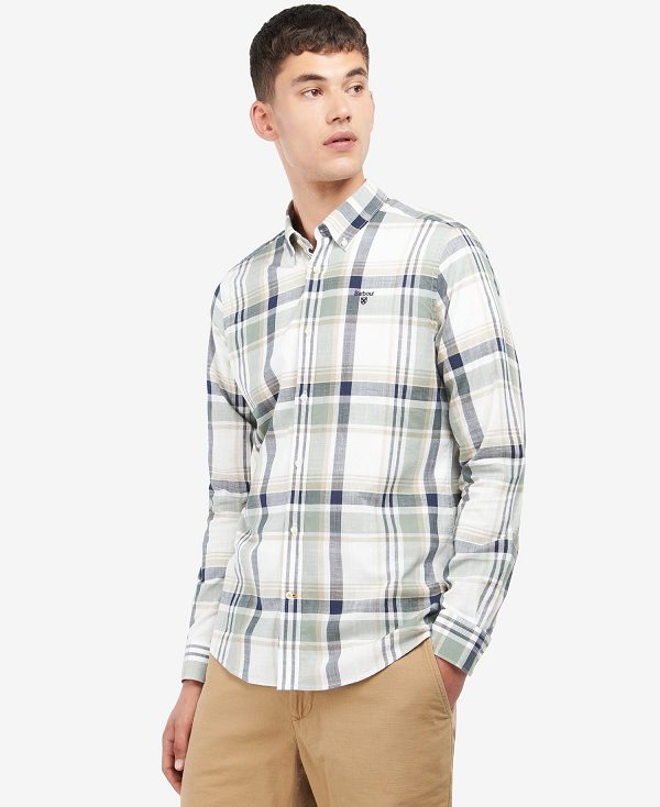 Barbour Kidd Tailored Short-sleeved Shirt Olive | BABO87610