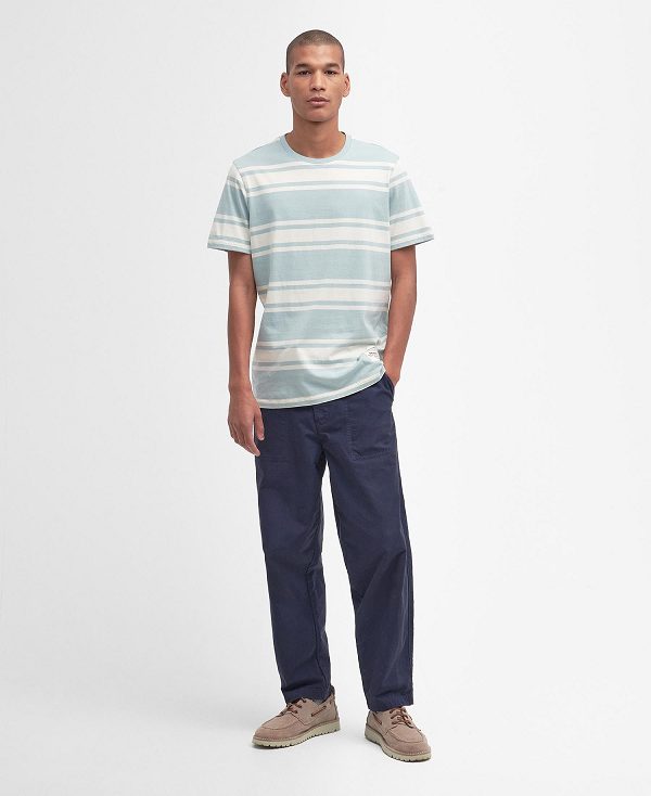 Barbour Kilton Striped T-shirt Dark Slate | BABO88358