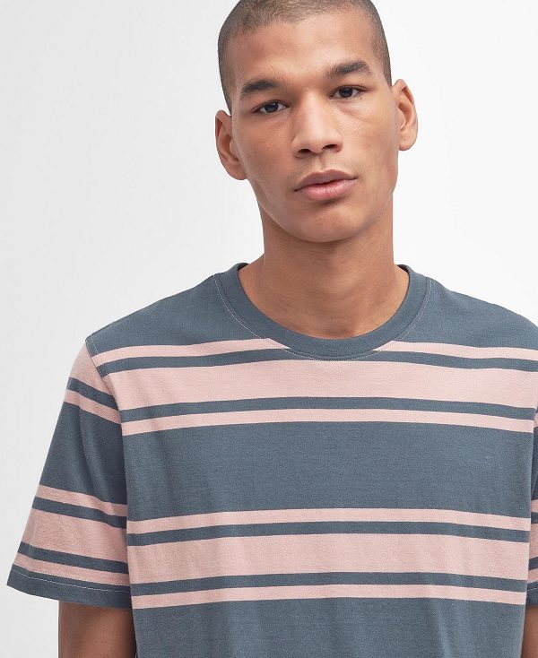 Barbour Kilton Striped T-shirt Dark Slate | BABO88373