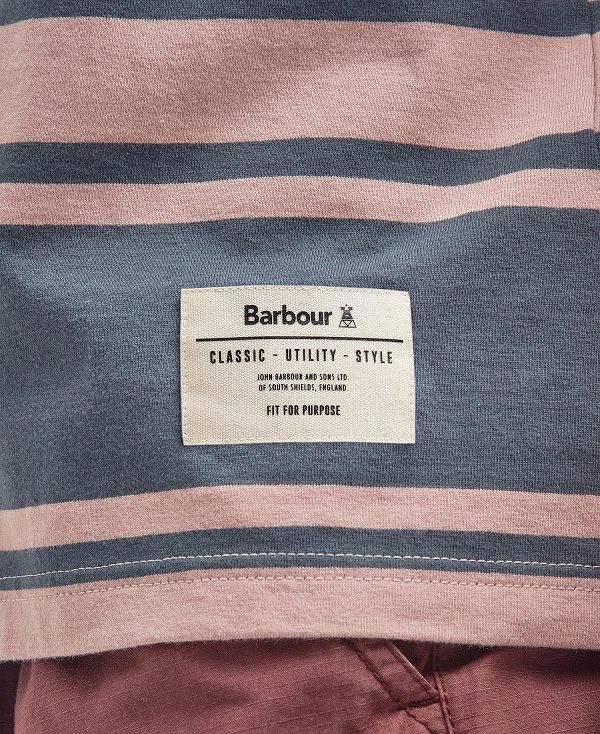 Barbour Kilton Striped T-shirt Dark Slate | BABO88373