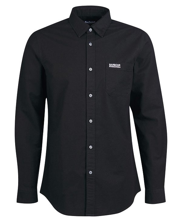 Barbour Kinetic Tailored Long-sleeved Shirt Black | BABO87649