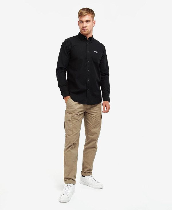 Barbour Kinetic Tailored Long-sleeved Shirt Black | BABO87649