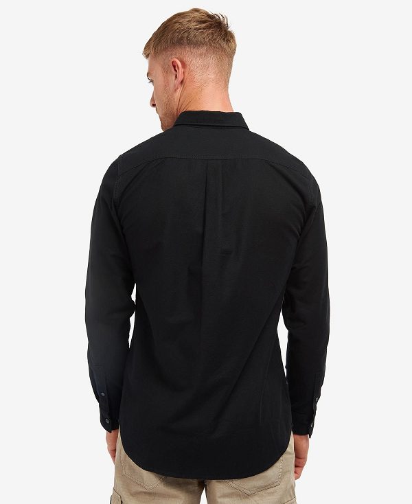 Barbour Kinetic Tailored Long-sleeved Shirt Black | BABO87649