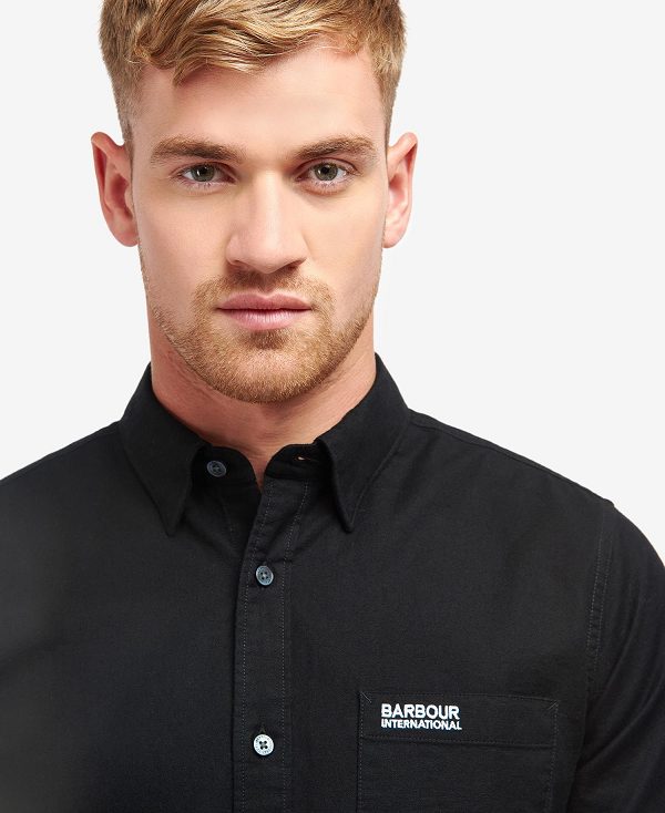 Barbour Kinetic Tailored Long-sleeved Shirt Black | BABO87649