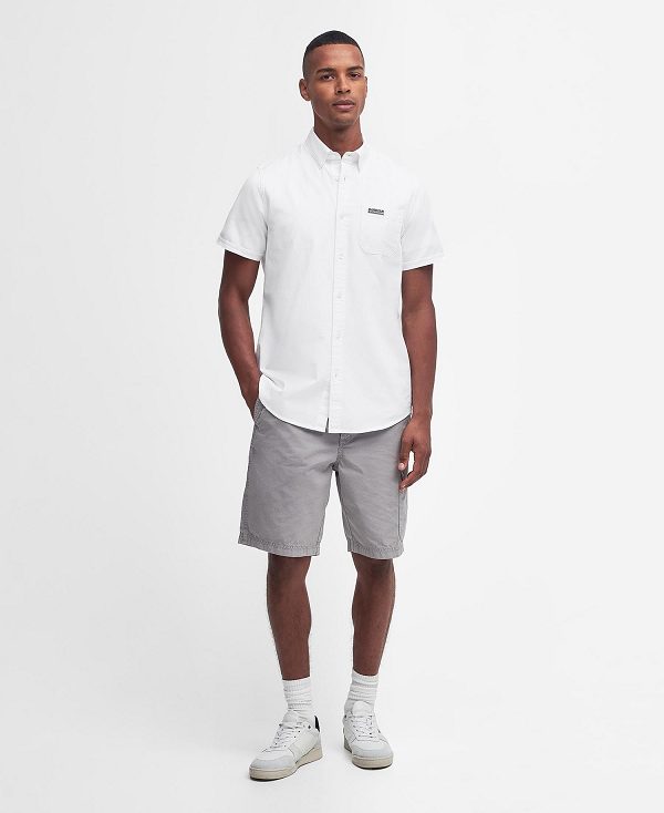 Barbour Kinetic Tailored Short-sleeved Shirt Classic White | BABO87710