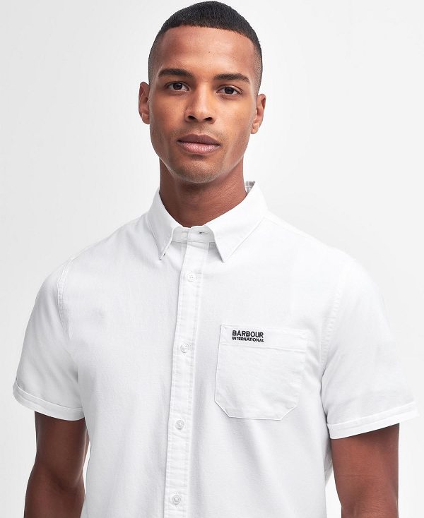 Barbour Kinetic Tailored Short-sleeved Shirt Classic White | BABO87710