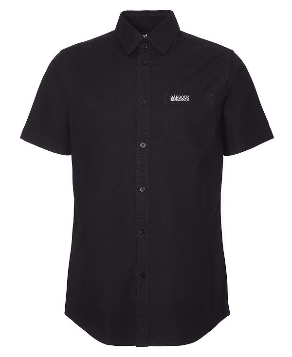 Barbour Kinetic Tailored Short-sleeved Shirt Black | BABO87752