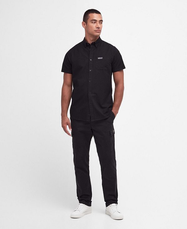 Barbour Kinetic Tailored Short-sleeved Shirt Black | BABO87752