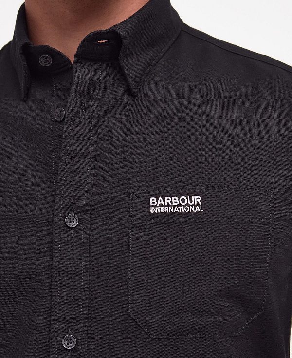 Barbour Kinetic Tailored Short-sleeved Shirt Black | BABO87752